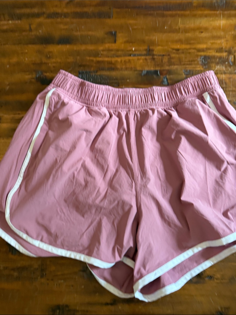 Abercrombie & Fitch Pink Athletic Shorts with White Trim